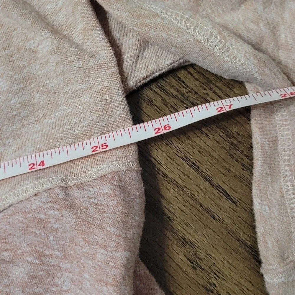 We The Free Free People Womens Small Peach Colorblock V-Neck Long Sleeve Top